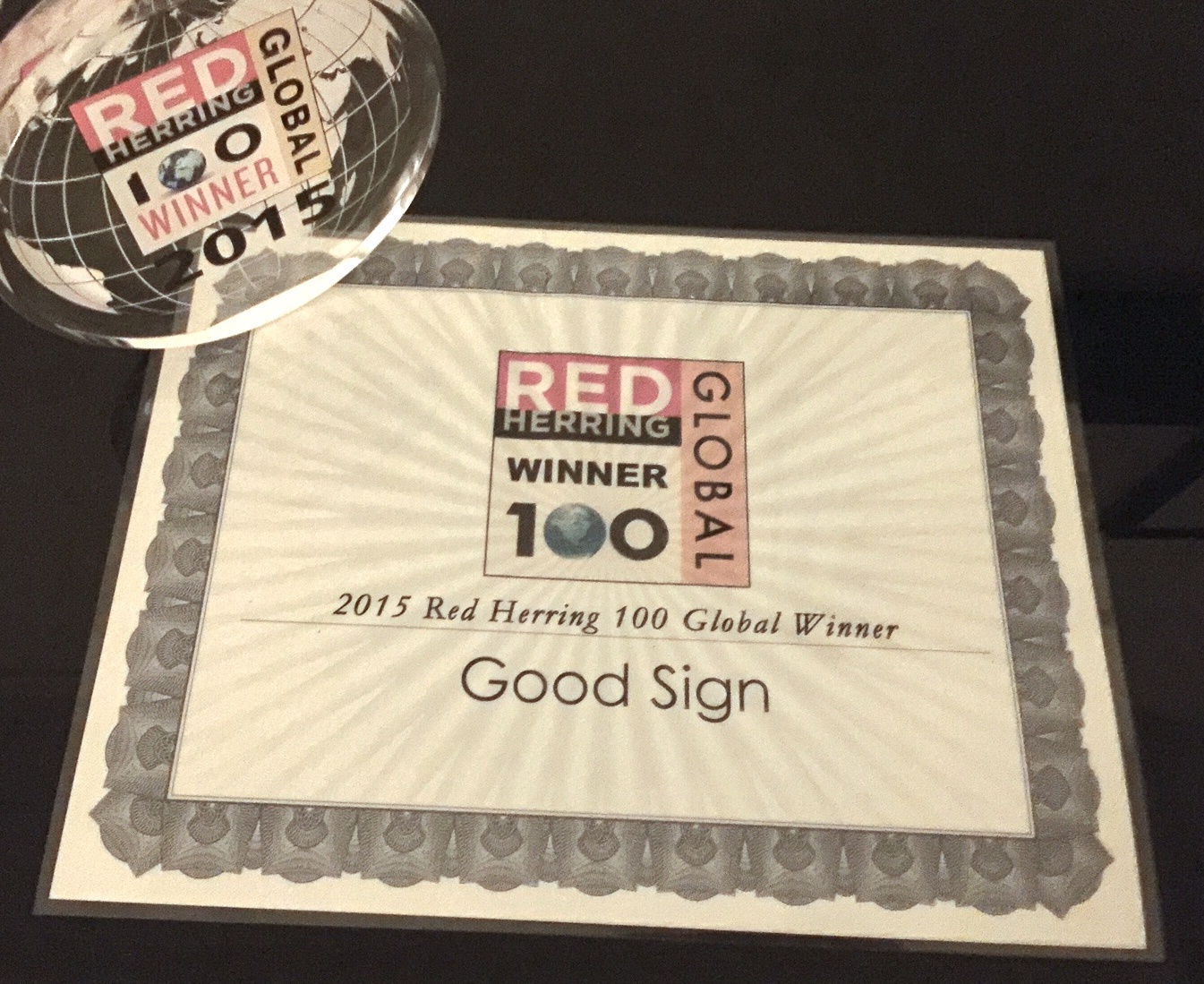 Good Sign Solutions Receives Red Herring Global Top 100 Award